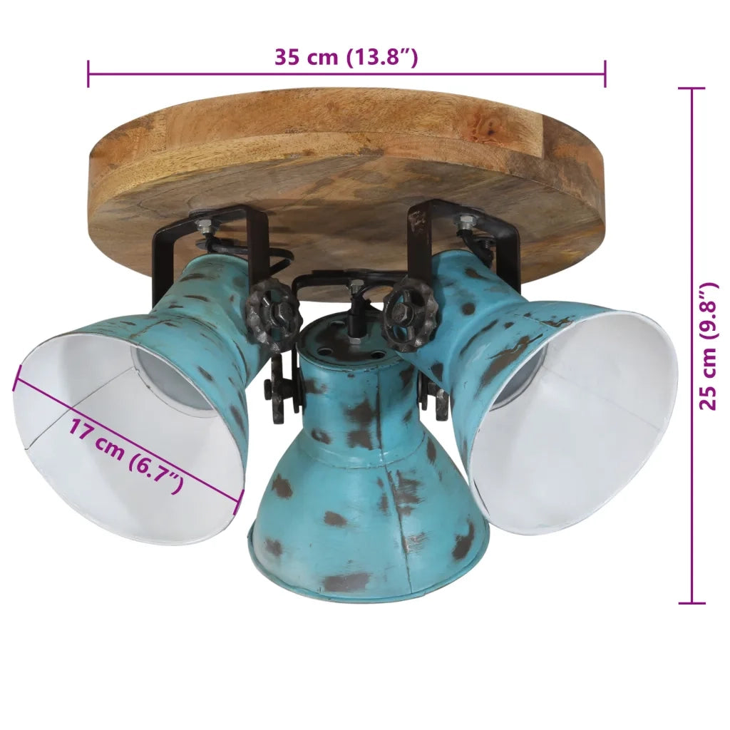 Lampada da Soffitto 25 W Blu Anticato 35x35x25 cm E27 CFW2732868