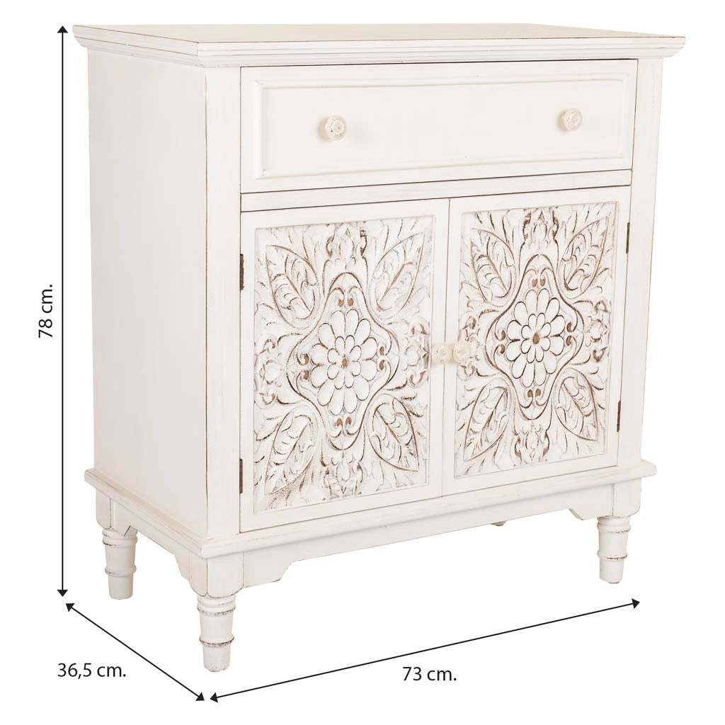 Mobile da ingresso in legno bianco 73x36,5x78h