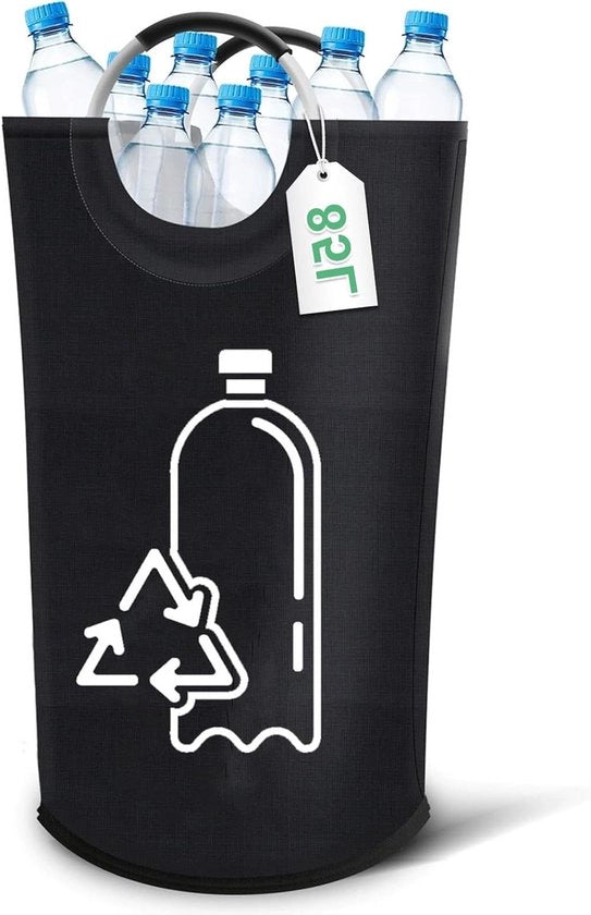 Contenitore per raccogliere spazzatura rotante 82 Litri - Raccoglitore di bottiglie - Opportuno - Contenitore per rifiuti vuoti per la cucina - Manico in alluminio - Contenitore per rifiuti vuoti per la cucina portatile - Modello Plus - Capacità 82 Litri