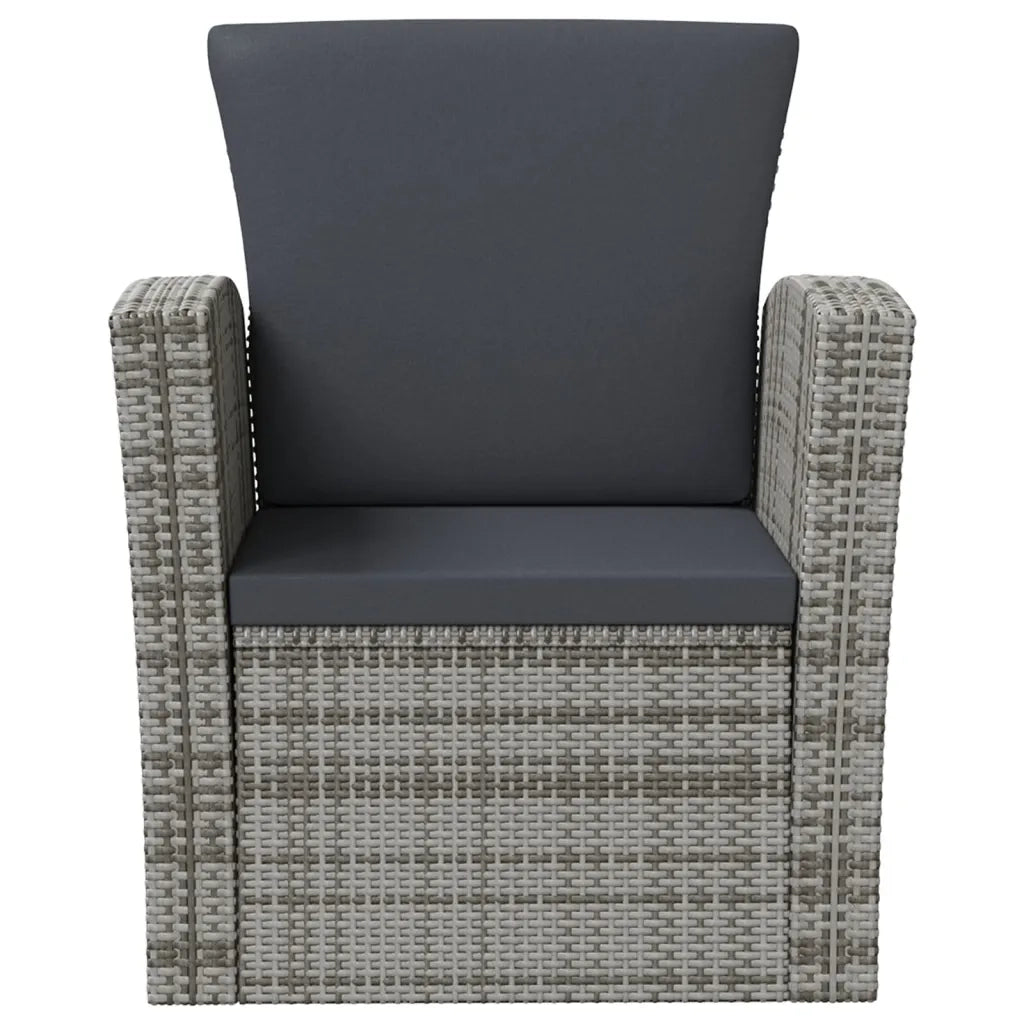 Set Divani da Giardino 16 pz con Cuscini in Polyrattan Grigio 3095946
