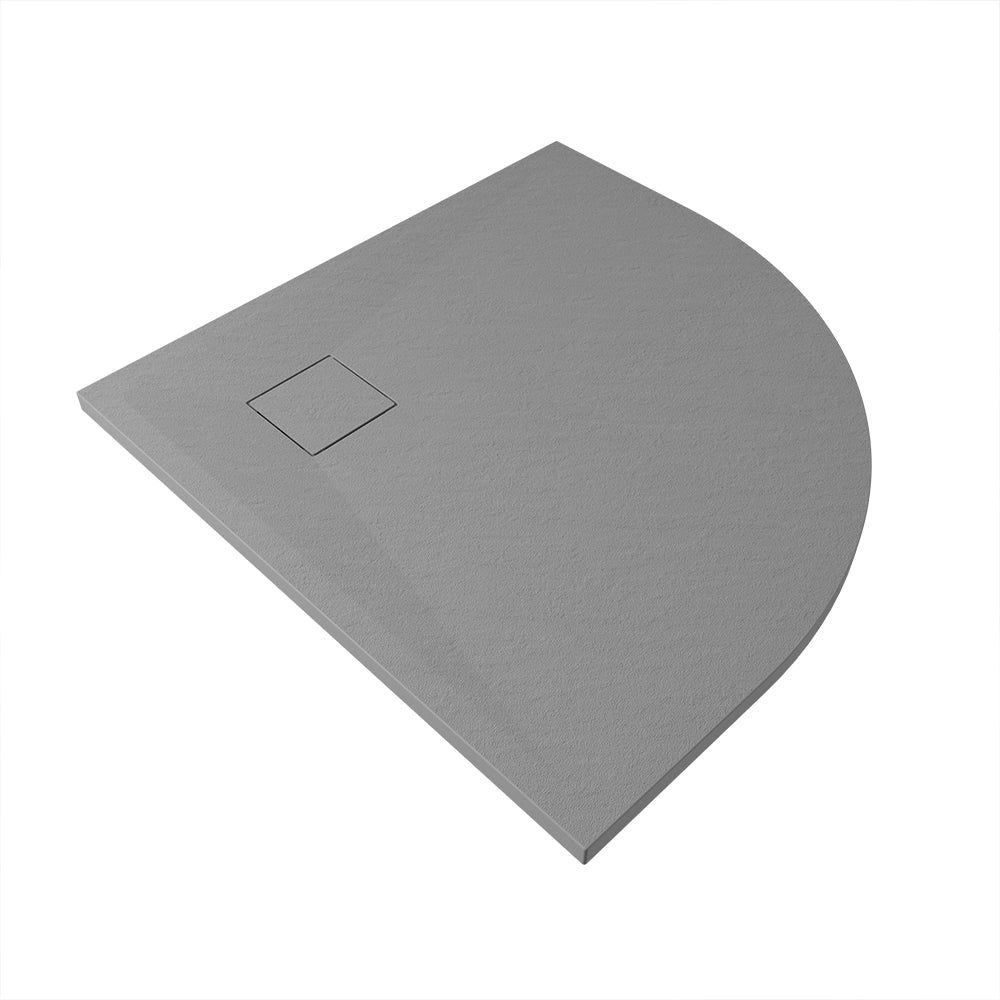 Piatto doccia 90x90 cm semicircolare colore grigio effetto pietra | Samos