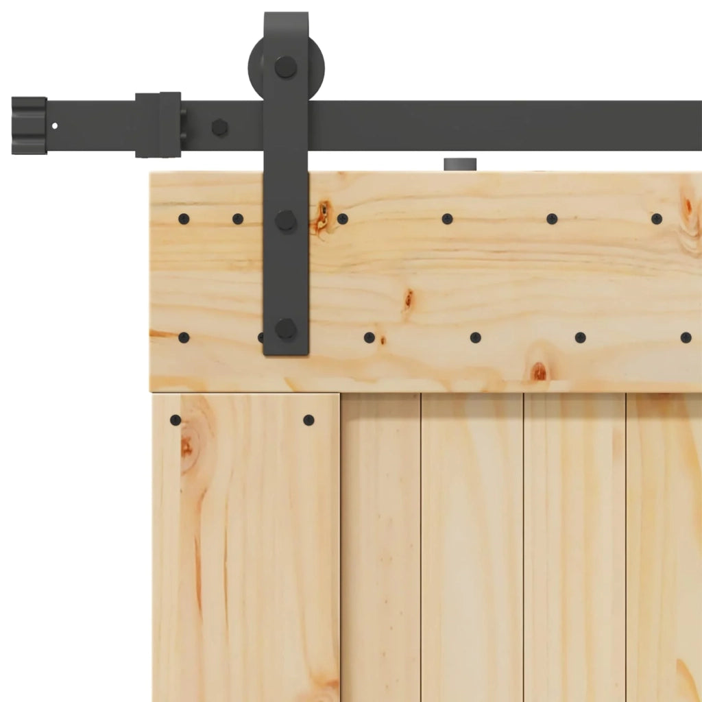 Porta scorrevole NARVIK Naturale e Nero 80 x 210 cm (213,5 cm) 3445306