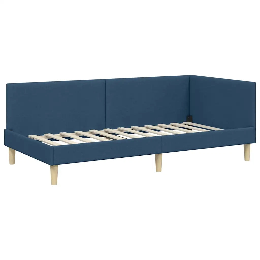 Cornice del letto ad angolo con testiera Blu 100 cm x 200 cm