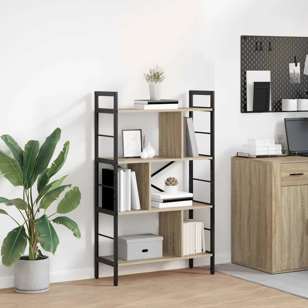 Libreria-Scaffale per Libri-Mobile di Stoccaggio Rovere Sonoma 75 x 30 x 123,5 cm Legno multistrato