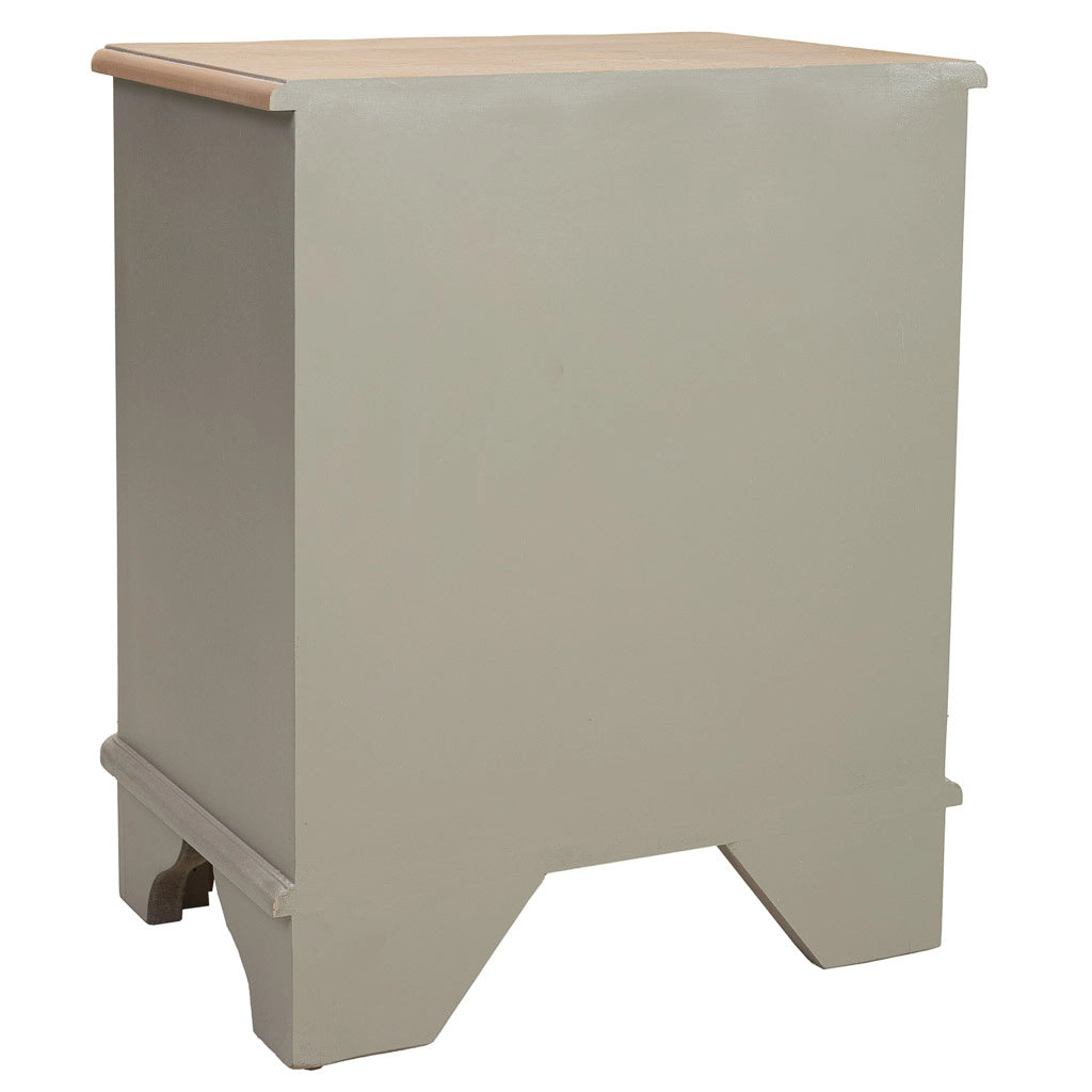 Tavolo in legno laccato verde invecchiato con 3 cassetti 50x35x60