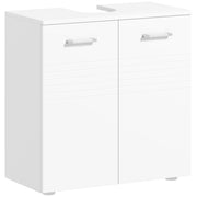 Mobile da Bagno Sottolavabo con 2 Ante e Ripiano Aggiustabile ¨C Zephmum ¨C 60x30x62,5 cm Bianco