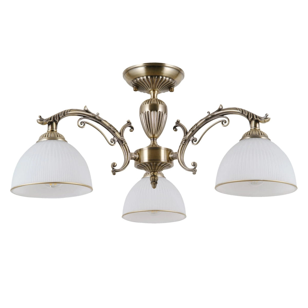 Plafoniera Italux Feneza ottone/bianco LED 3xE27 metallo 60cm