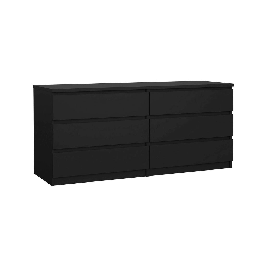 Cassettiera Aci, Settimino multiuso, Comò camera da letto, Mobile con cassetti, 154x50 h70 cm, Nero