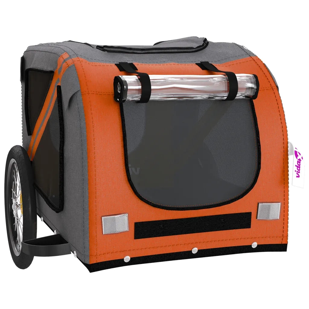 Rimorchio da Bici per Animali Arancione e Nero Oxford e Ferro 93879
