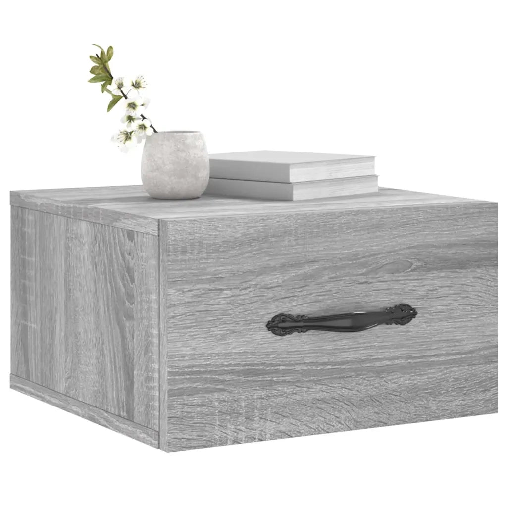 Comodino | Armadio da Notte | Mobiletto da notte a Muro Grigio Sonoma 35x35x20 cm