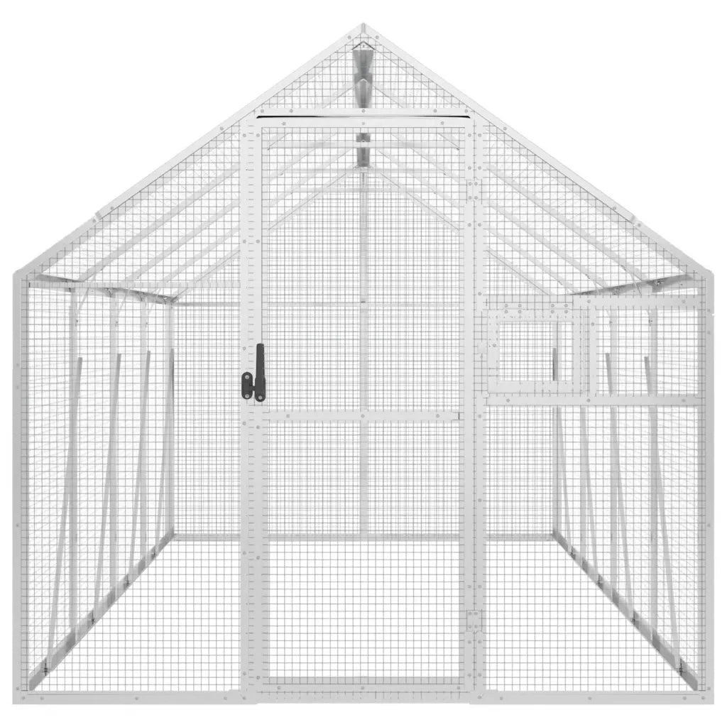 Voliera Argento 1,79x4x1,85 m in Alluminio 3155797