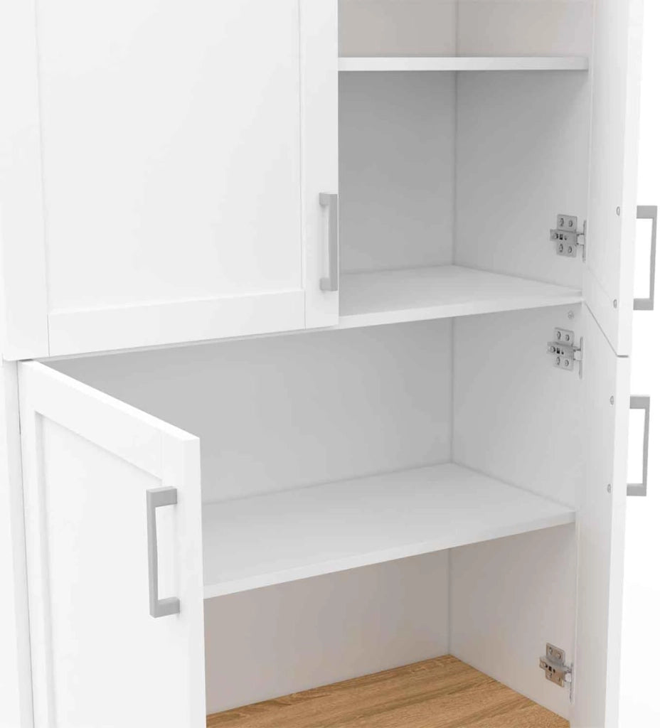 Tablero alto de 2 puertas VITO blanco y efecto haya H. 125 cm