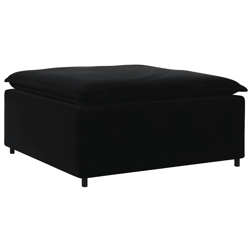 Divano da Giardino-Modulo Poggiapiedi Divano Modulare Nero 100x100x48 cm