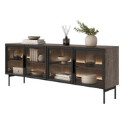 Kalerora, Mobile Porta tv 3 Ripiani, 181x39x62h cm Marrone Noce