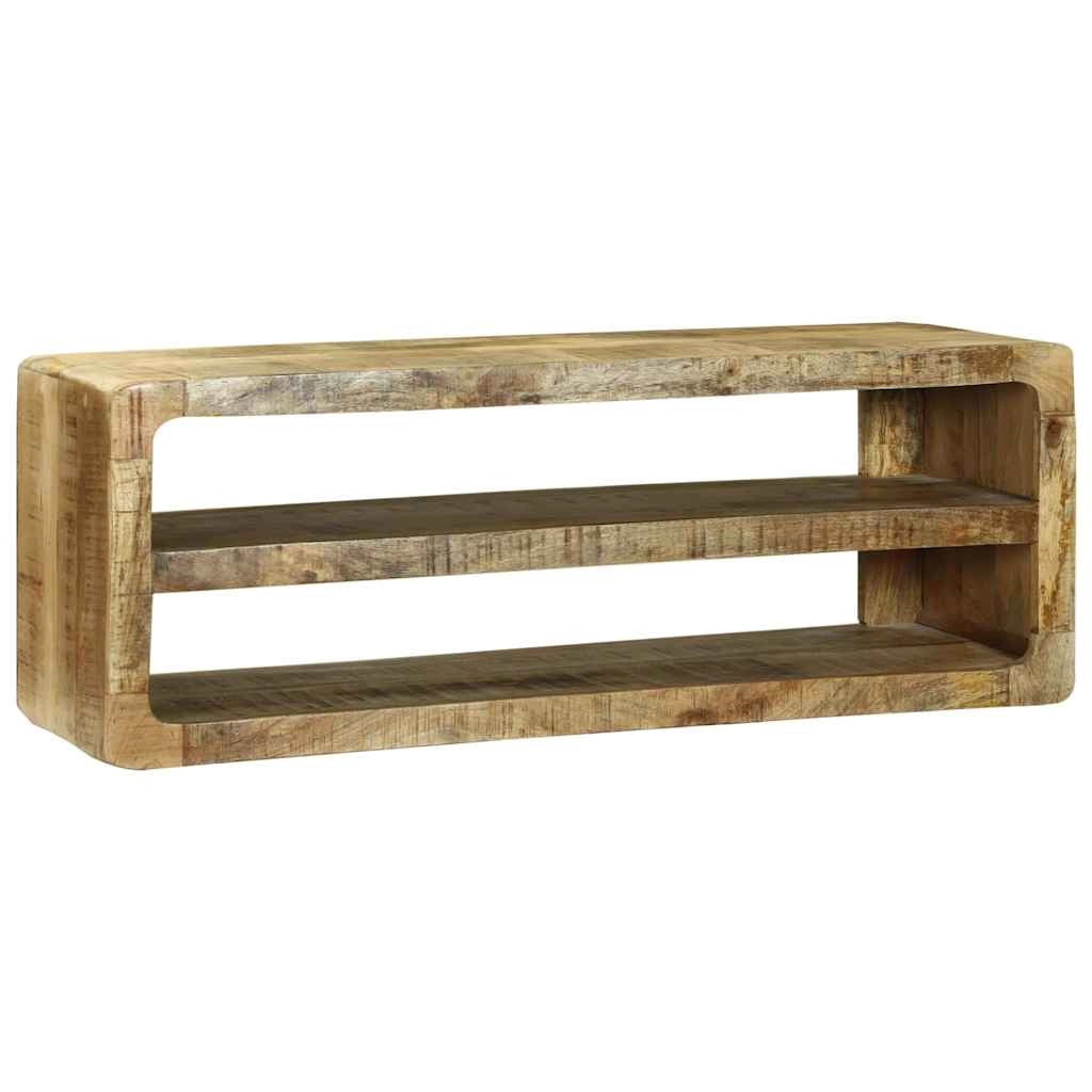 Mobile TV moderno con spazio interno 100 x 32 x 36 cm design pulito legno massello di mango marrone 02_0058079