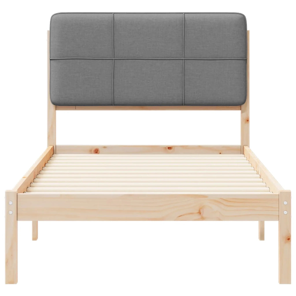Letto con Testiera Rivestita Grigio chiaro 100 x 200 cm 877999