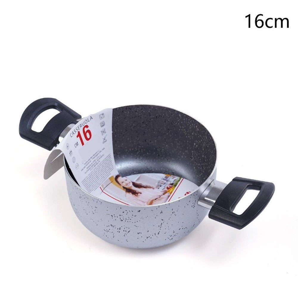 Trade Shop - Casseruola Pentola Con 2 Manici Antiaderente Diametro 14/16/24/26 Cm Utensile Per Cucinare -