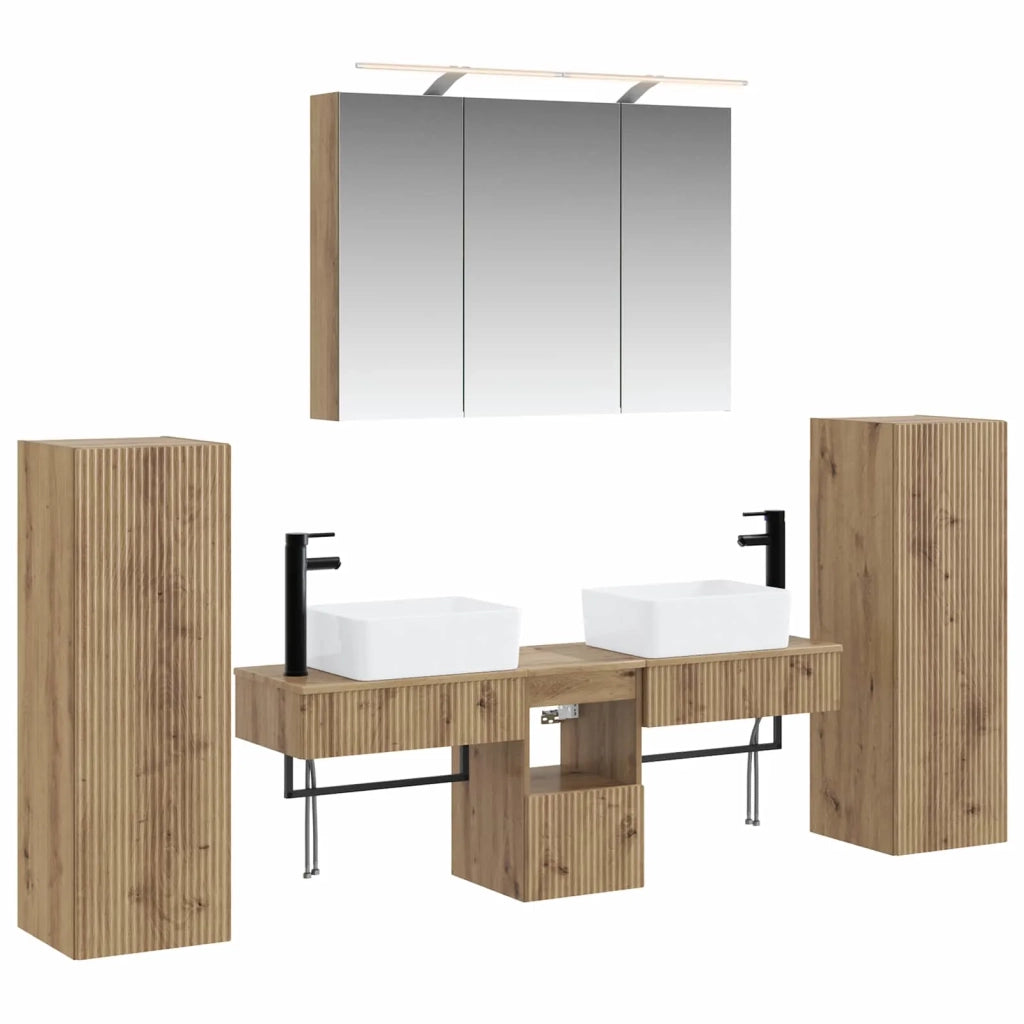 Set di mobili per il bagno 6 pcs Rovere Artigianale 3407134