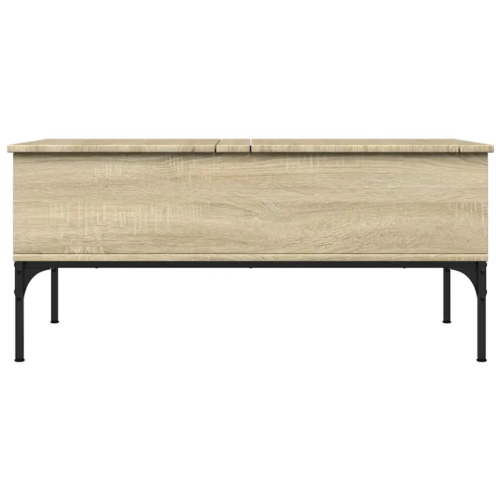 Tavolino Rovere Sonoma 100x50x45 cm Legno Multistrato e Metallo 845412