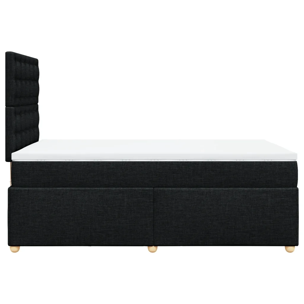 Giroletto a Molle con Materasso Nero 120x200 cm in Tessuto