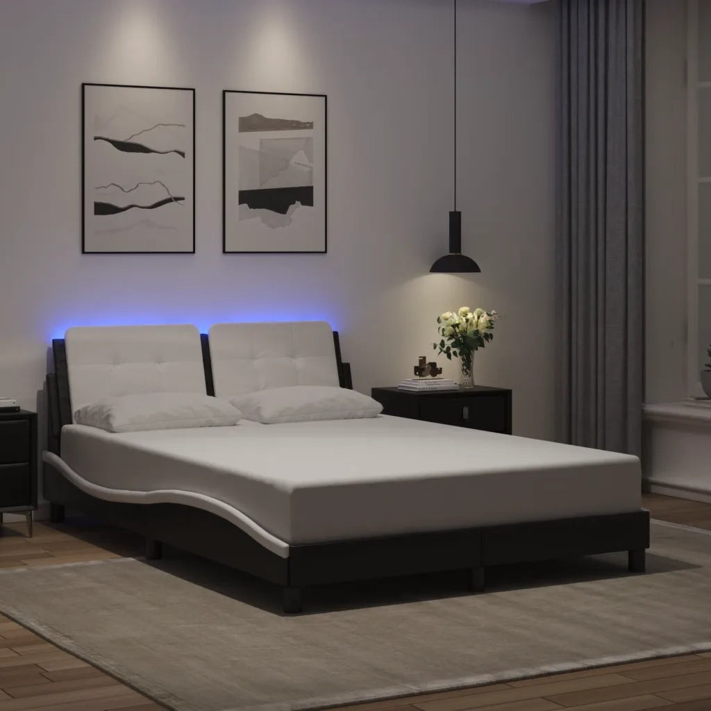 Giroletto con LED senza Materasso Zadar Nero e Bianco 140x190 cm 3214108
