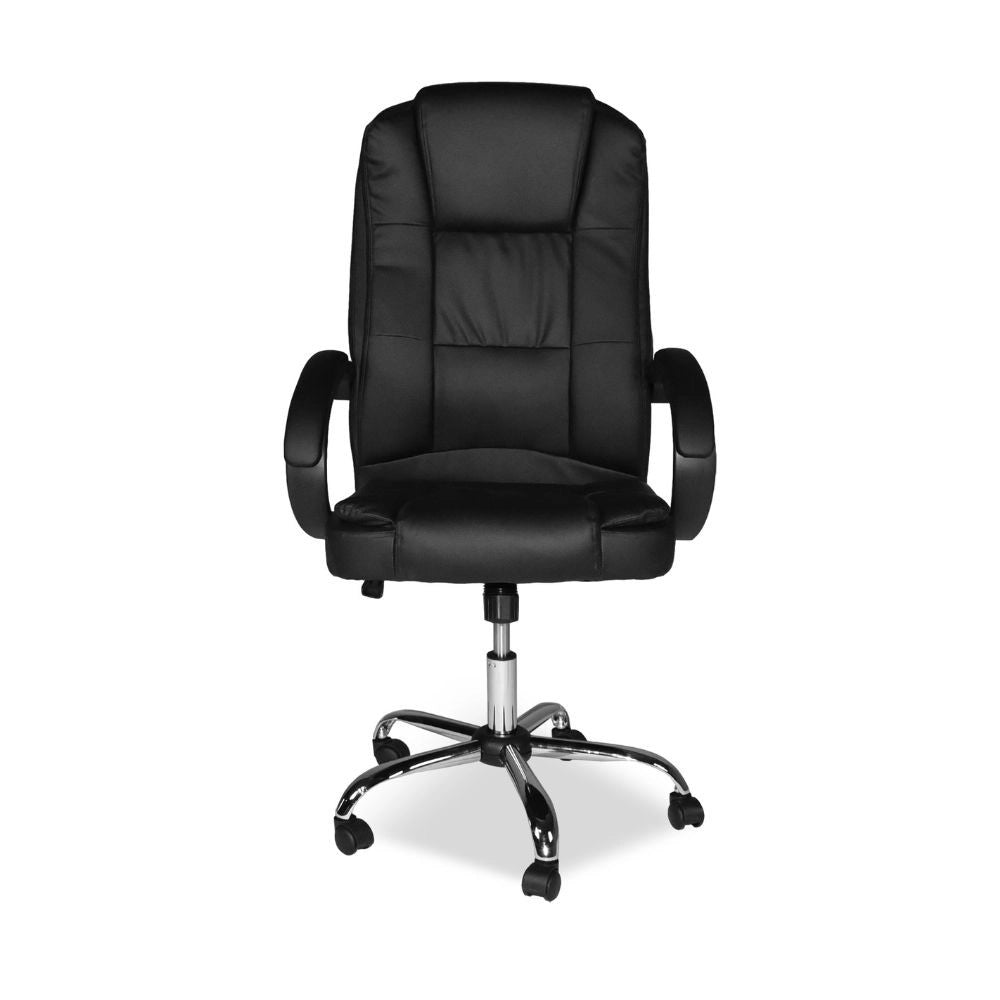 Poltrona presidenziale Millard ergonomica in ecopelle era e base cromata