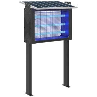 Lampada Antizanzare per Esterno a Energia Solare con 60 LED e Rete di Protezione, Nero