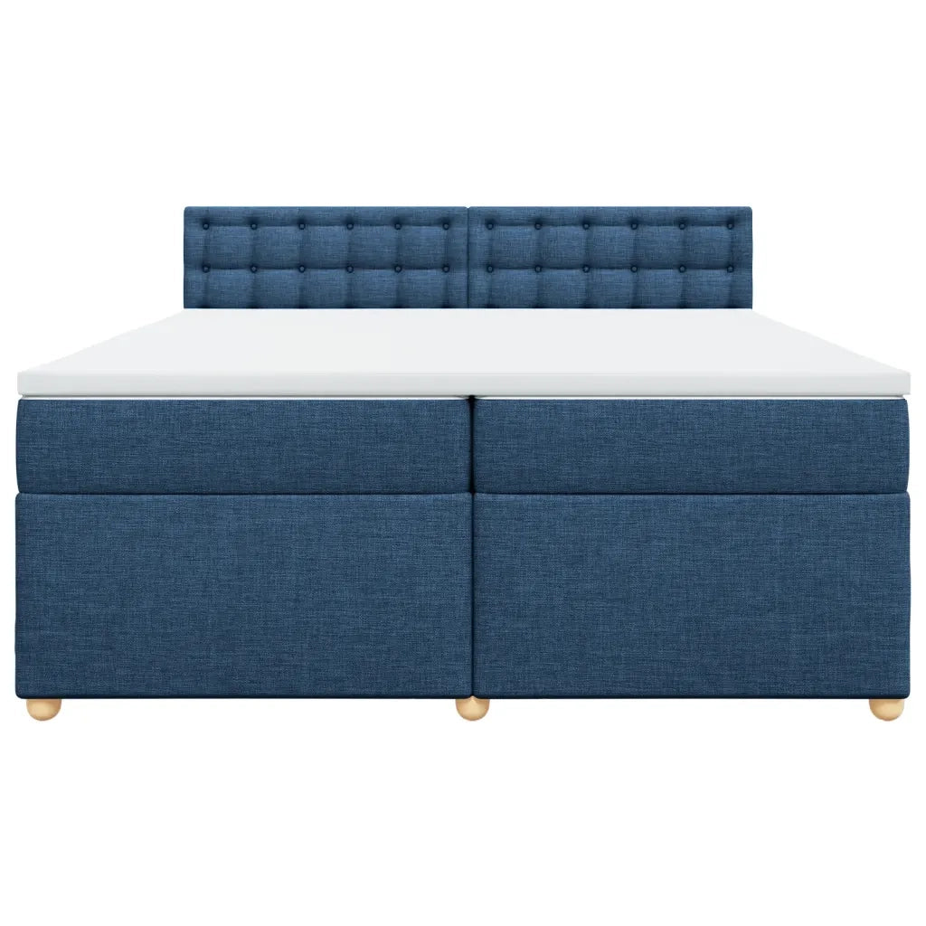 Giroletto a Molle con Materasso Blu 200x200 cm in Tessuto