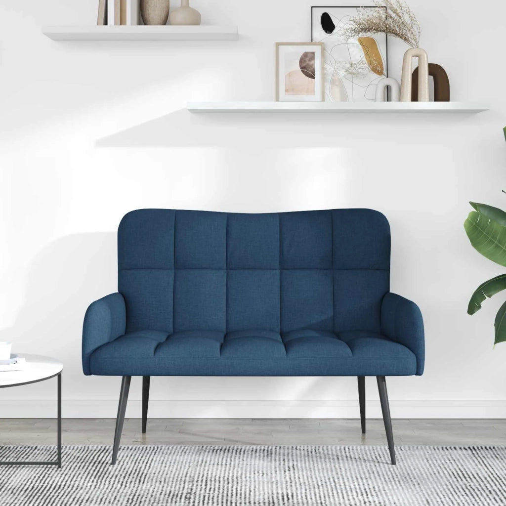 Sofa a Due Posti Blu 115 x 61 x 87 cm Tessuto