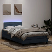 Letto a Molle con Materasso e LED Grigio Scuro 120x220 cm Velluto 3317020