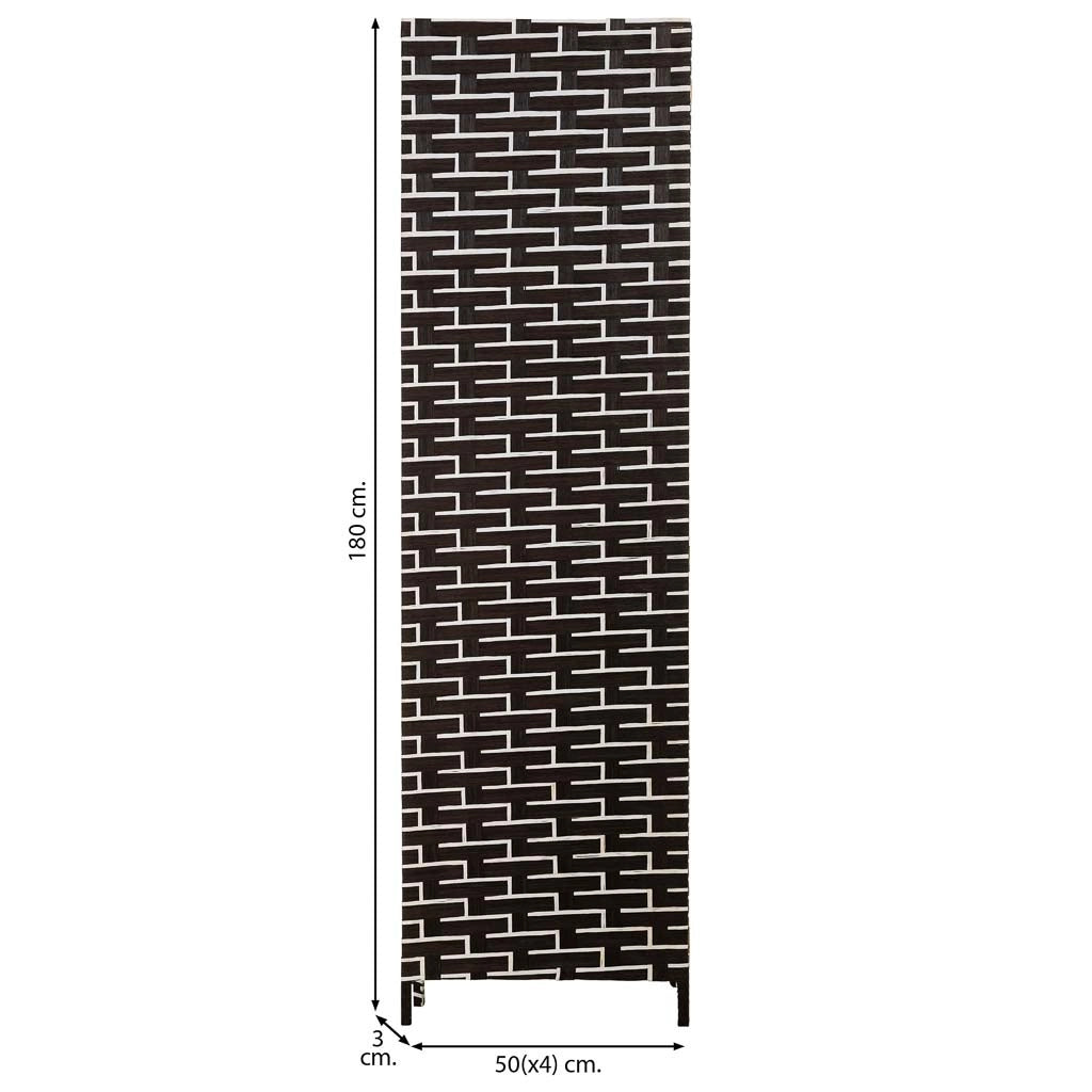 Biombo papel trenzado 4 hojas 50(x4)x3x180h cm