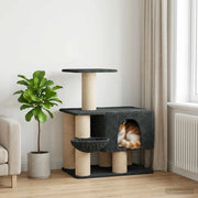 Albero per gatti con pali per graffiare in sisal Grigio Scuro 42033056