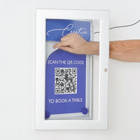 Bacheca con Apertura a Battente 30,1x48,7x2,3 cm in Alluminio con Led Silver