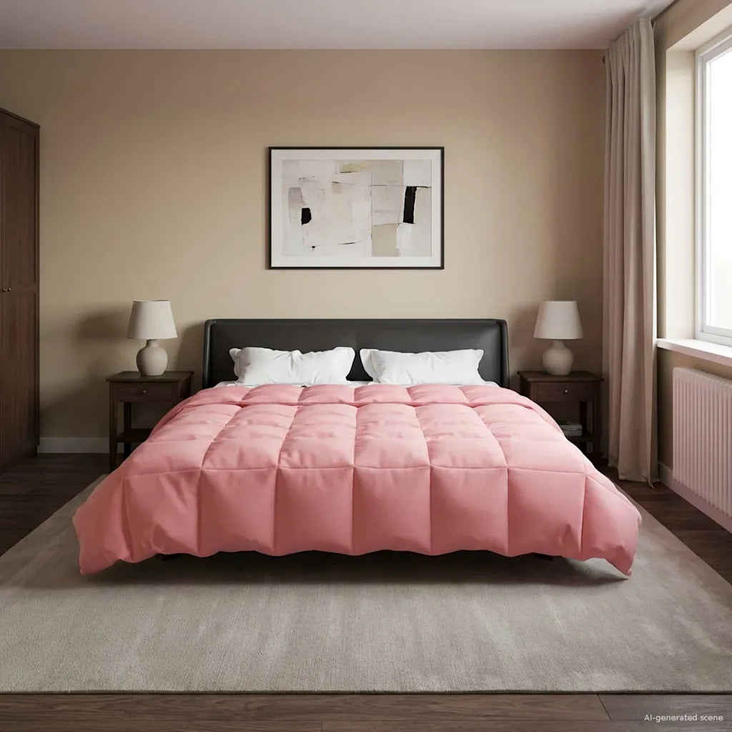 Duvet Invernale Trapuntato Rosa 200 x 240 cm Microfibra 42026113