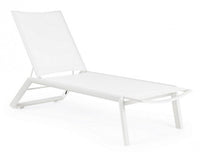 Set 4 Lettini Prendisole da Giardino 67x194x95h cm Cruise con Ruote Bianco