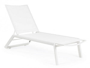 Set 4 Lettini Prendisole da Giardino 67x194x95h cm Cruise con Ruote Bianco