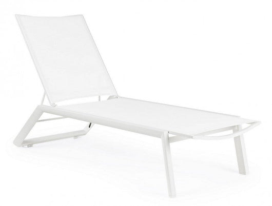 Set 4 Lettini Prendisole da Giardino 67x194x95h cm Cruise con Ruote Bianco