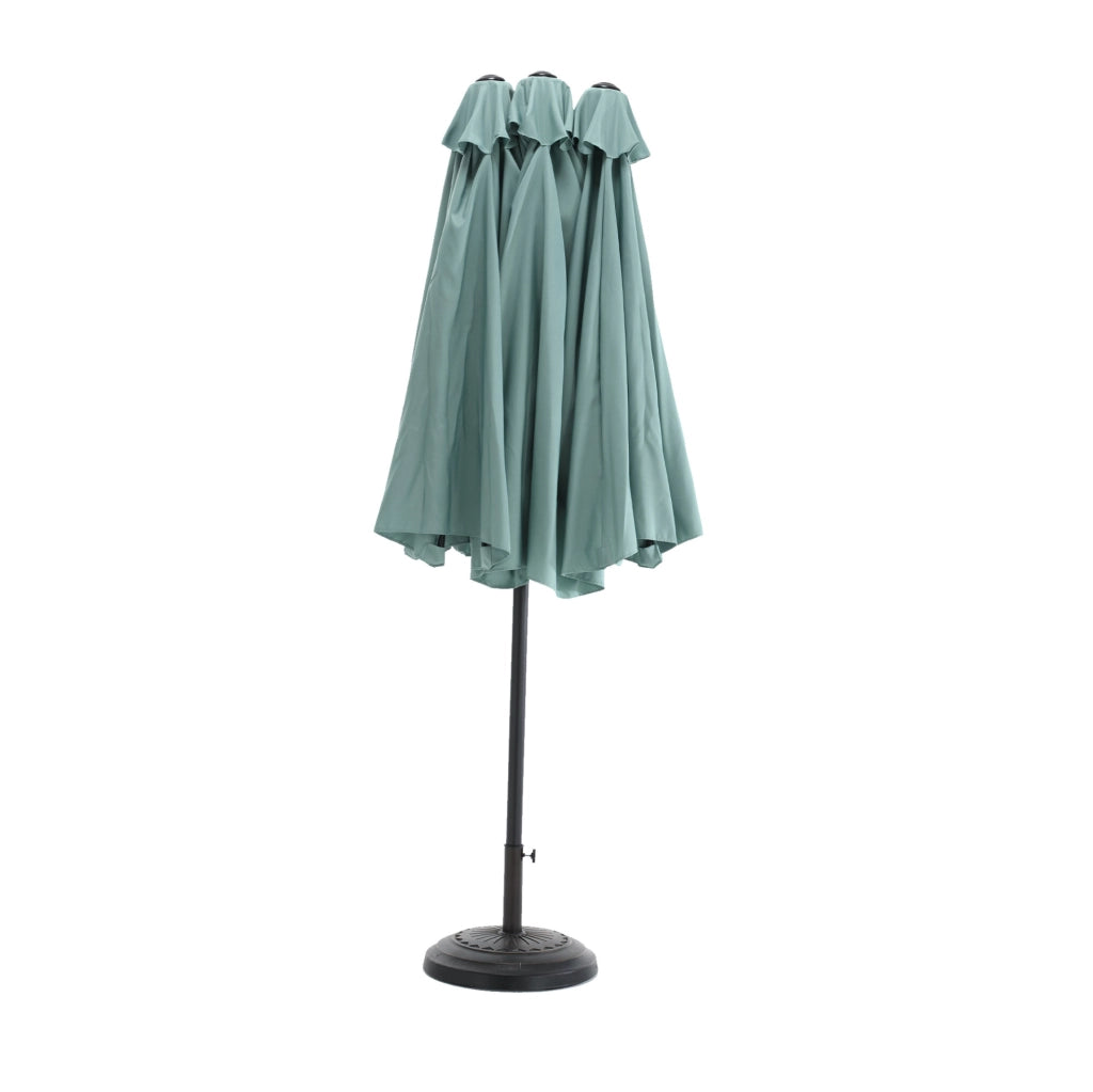 Ombrellone da giardino rettangolare doppia faccia 14;8 ft con manovella; verde chiaro