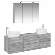 Set di mobili per il bagno 4 pcs Sonoma grigio 3407060