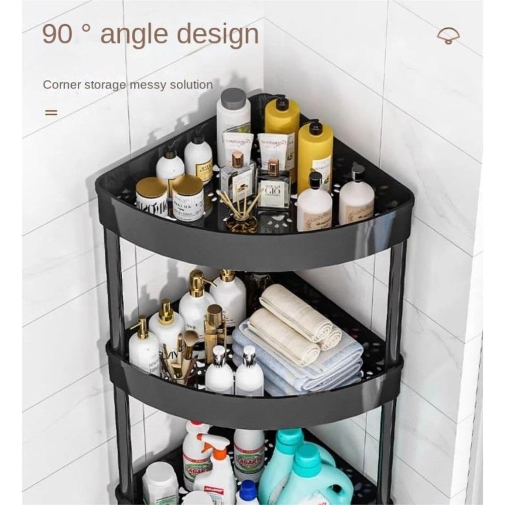 Trade Shop - Carrello Mensole Angolari 4 Livelli Con Ruote Portaoggetti Supporti Soggiorno Bagno Cucina -