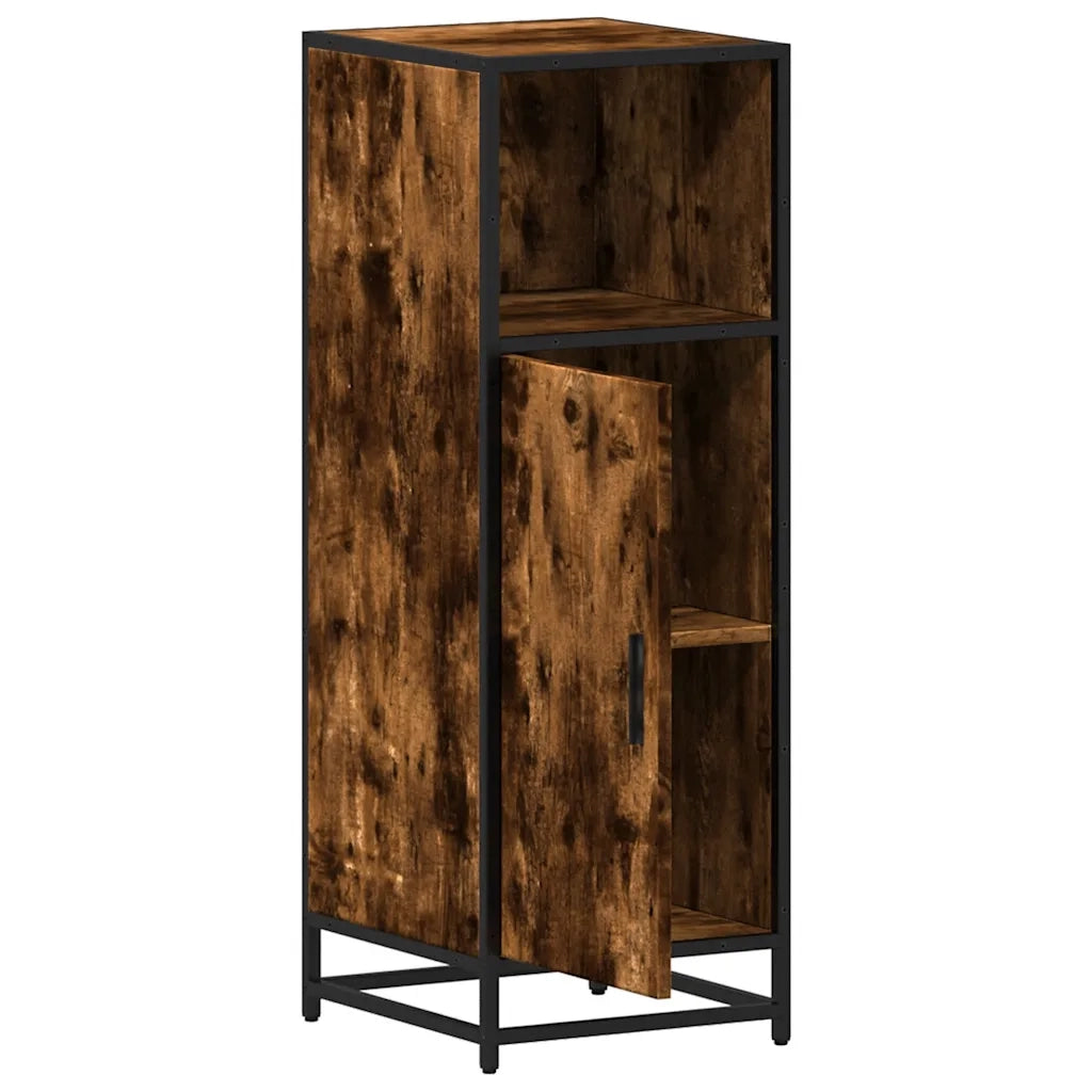 Armadietto Bagno Rovere Fumo 35x37,5x100 cm Legno Multistrato 849241