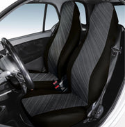 Coprisedili Anteriori Personalizzati Smart Fortwo Tess. Misto Cotone Grigio/nero