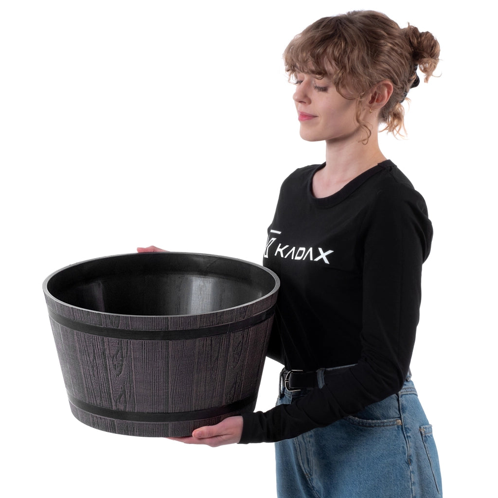 Vaso da fiori KADAX, grande vaso da giardino per terrazzo, copertura per fiori, vaso rotondo da 40 cm