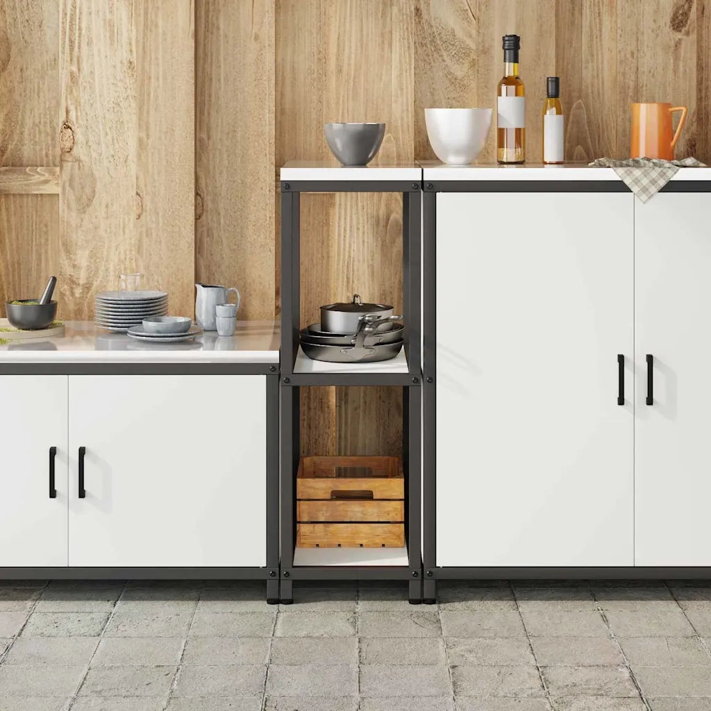 vidaXL Mensola per il deposito in cucina Bianco Acciaio