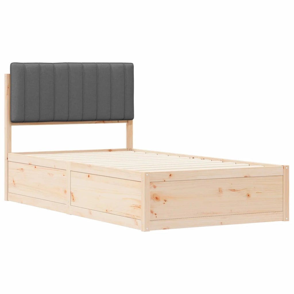 Letto con Testiera Rivestita Grigio scuro 100 x 200 cm