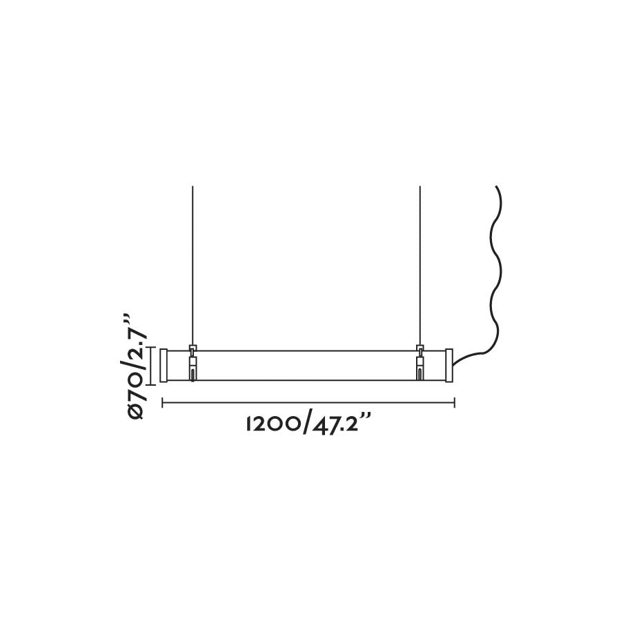 SCUBA 1200 Lampada sospensione cromo 36W