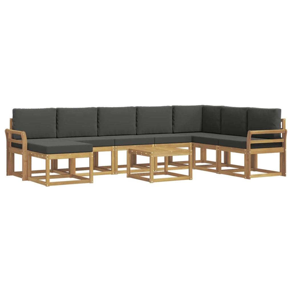 Set di divani da esterno con cuscino 9 pcs Bianco e Antracite