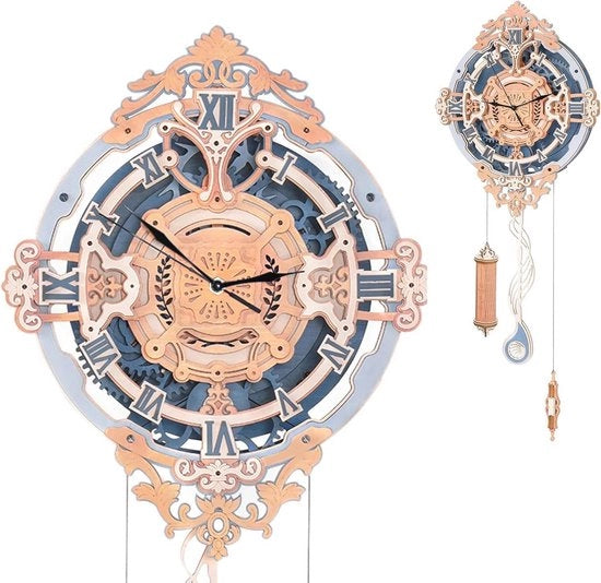 Puzzola a forma di orologio da parete in legno 3D - Kit di modellismo meccanico per adulti, decorazione unica per la casa