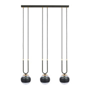Lampadario Emibig Glam 3, 3xE14 nero/oro vetro dimmerabile