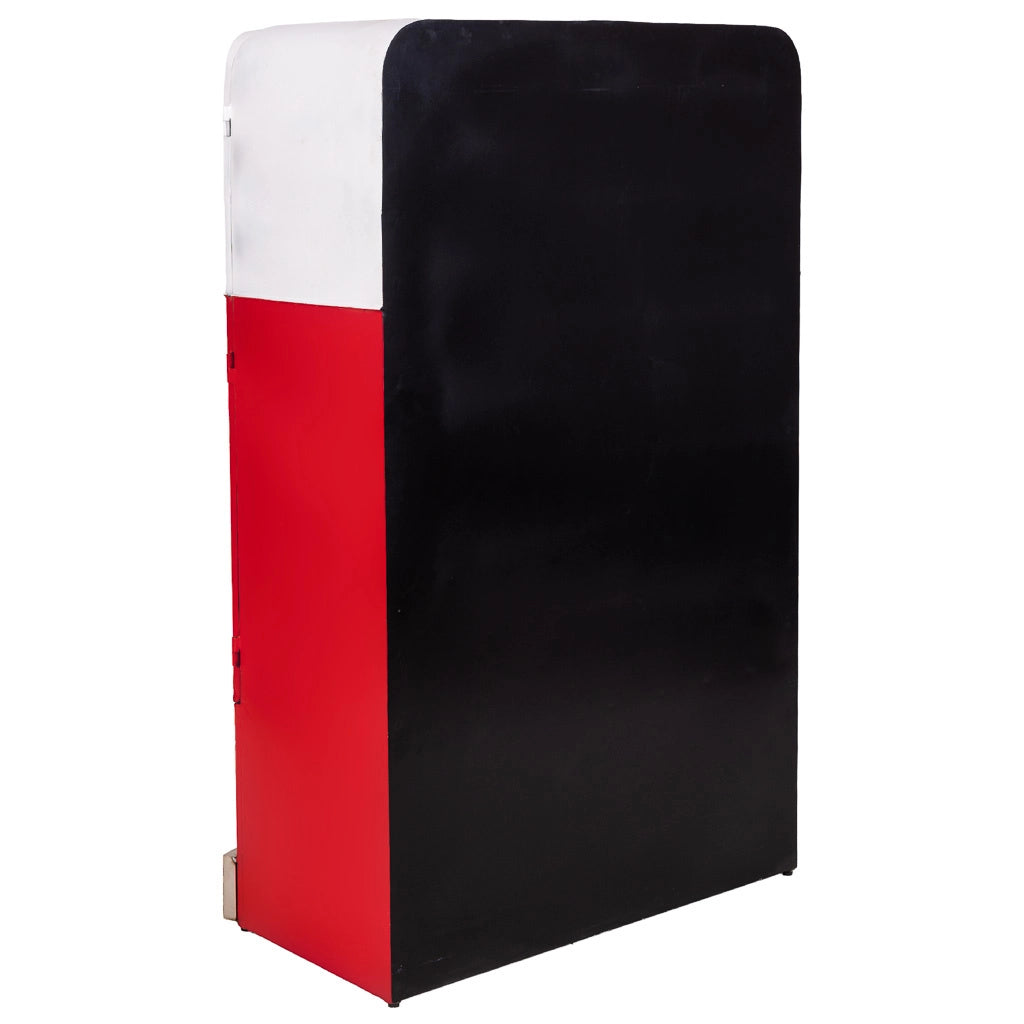 Armadio furgone in legno e metallo rosso 90x53x150h